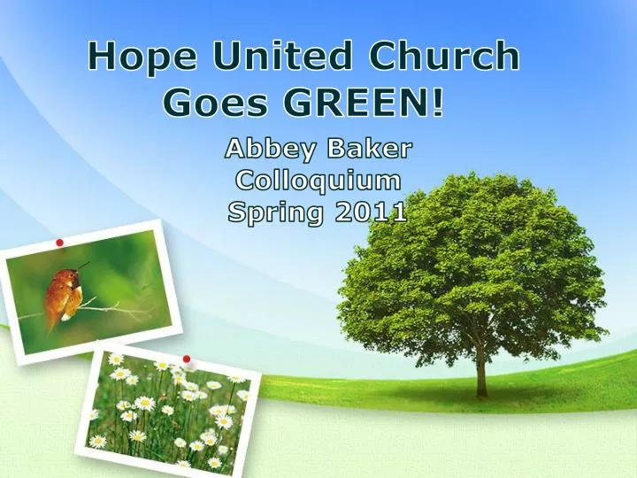 hope united church goes green