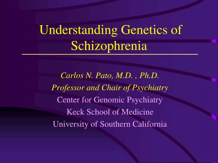 understanding genetics of schizophrenia