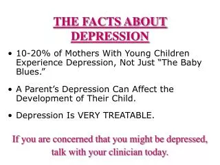THE FACTS ABOUT DEPRESSION