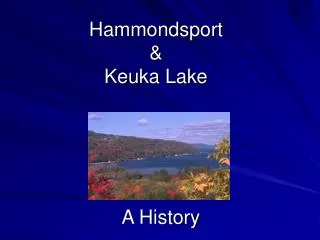 Hammondsport &amp; Keuka Lake A History