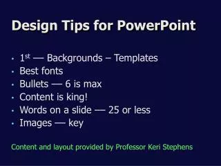 Design Tips for PowerPoint