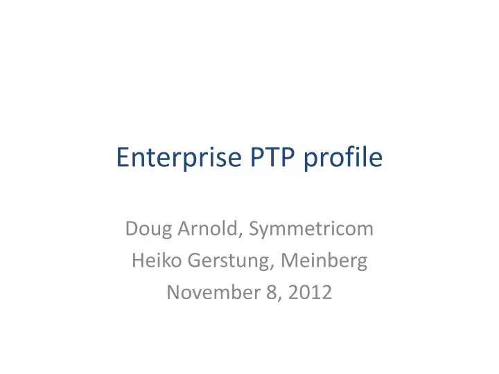enterprise ptp profile