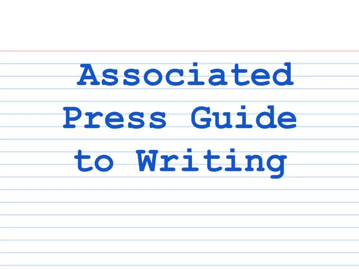associated press guide to writing
