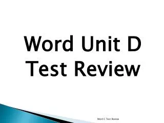Word Unit D Test Review