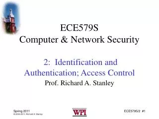 ECE579S Computer &amp; Network Security 2: Identification and Authentication; Access Control
