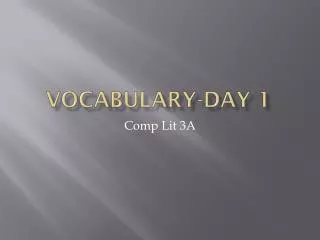 Vocabulary-Day 1