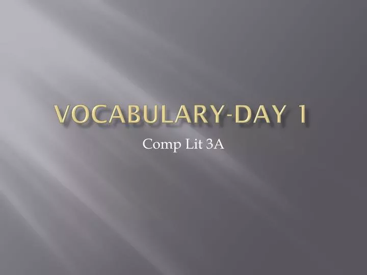 vocabulary day 1