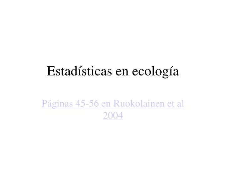 estad sticas en ecolog a