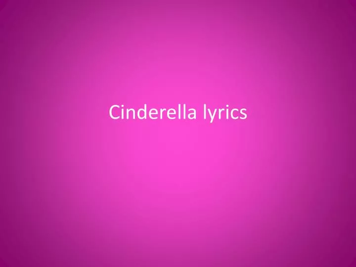 cinderella lyrics