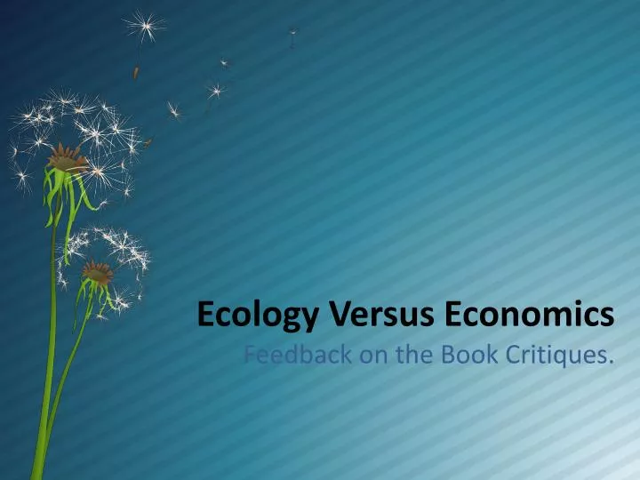ecology versus economics