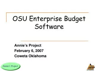 OSU Enterprise Budget Software