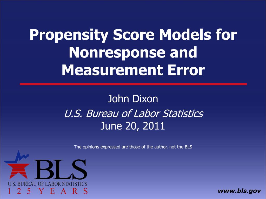 PPT - Propensity Score Models for Nonresponse and Measurement Error ...