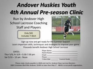Andover Huskies Youth 4th Annual Pre-season Clinic