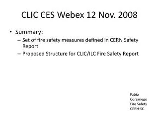 CLIC CES W ebex 12 Nov. 2008