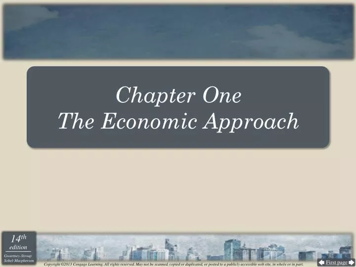 chapter one the economic approach