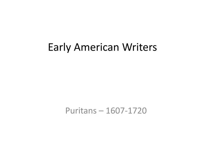 early american writers