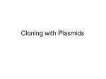 Cloning with Plasmids - slide 1
