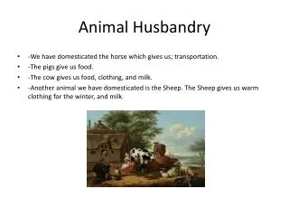 Animal Husbandry