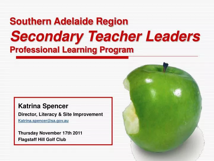 southern adelaide region secondary teacher leaders professional learning program