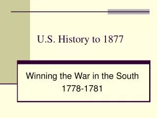 U.S. History to 1877