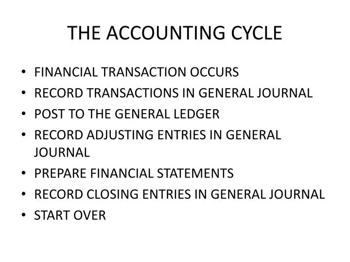 the accounting cycle