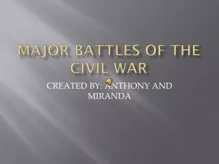 MAJOR Battles of the Civil War
