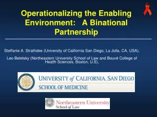 Operationalizing the Enabling Environment: A Binational Partnership