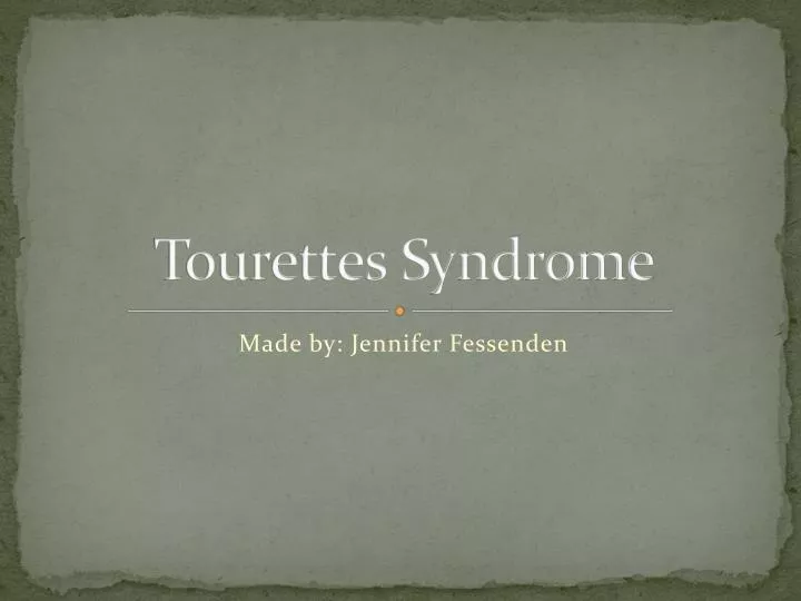 tourettes syndrome