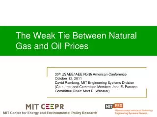 The Weak Tie Between Natural Gas and Oil Prices