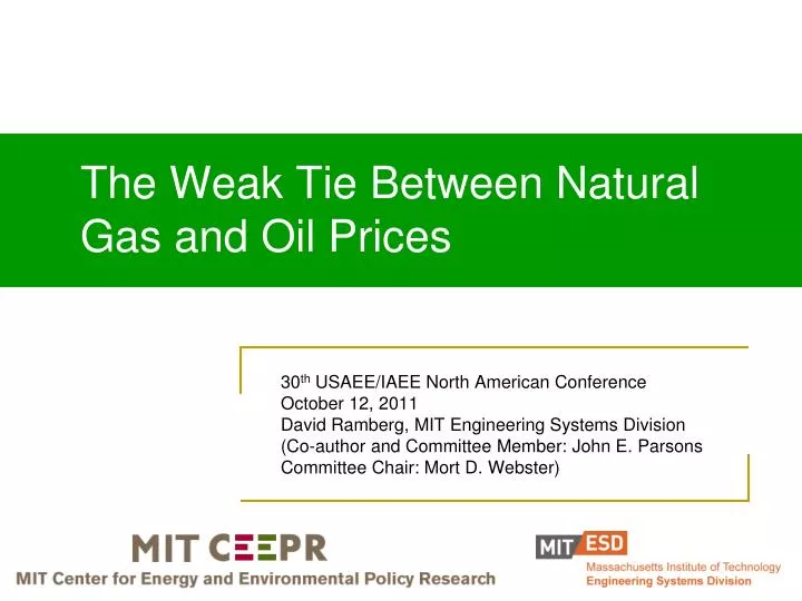the weak tie between natural gas and oil prices
