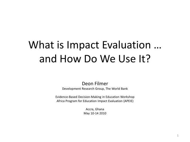 what is impact evaluation and how do we use it