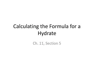 calculating the formula for a hydrate