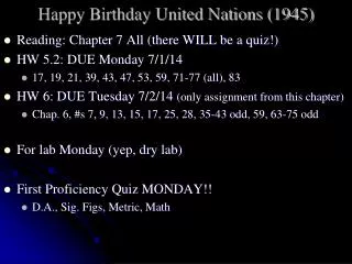 Happy Birthday United Nations (1945)