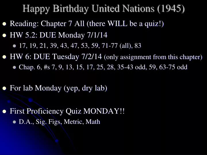 happy birthday united nations 1945