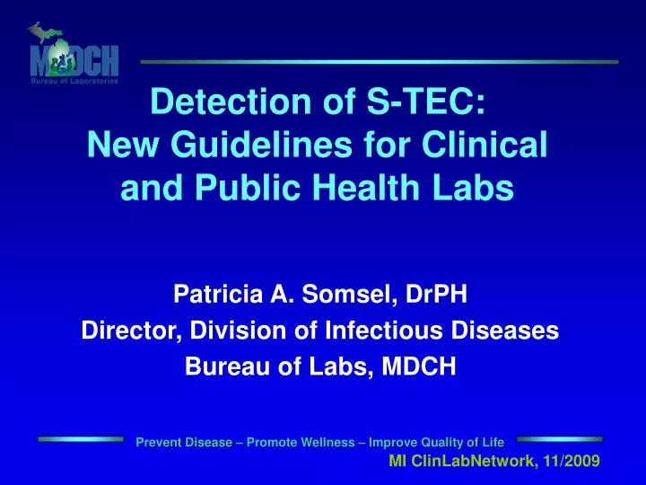 detection of s tec new guidelines for clinical and public health labs