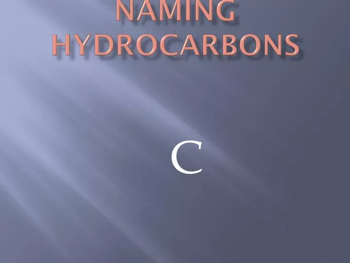 naming hydrocarbons