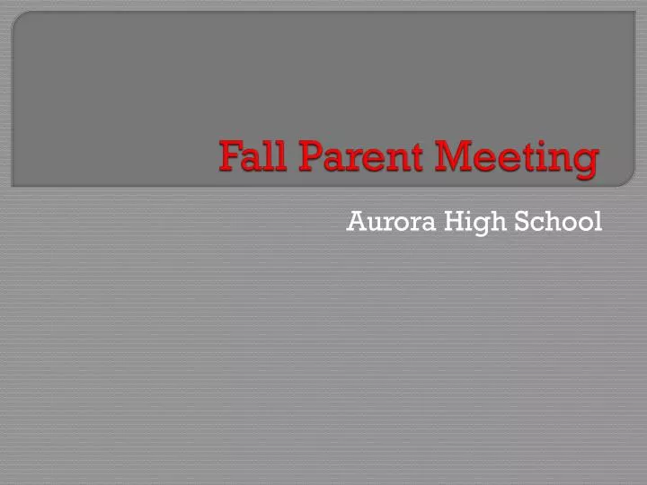 fall parent meeting