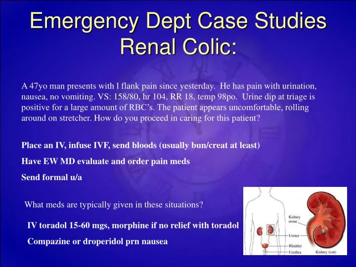 emergency dept case studies renal colic