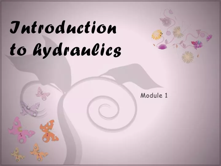 introduction to hydraulics