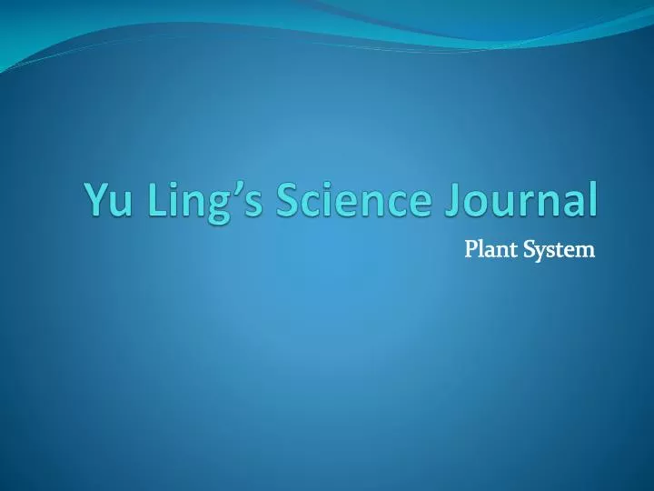 yu ling s science journal