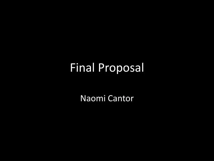 final proposal