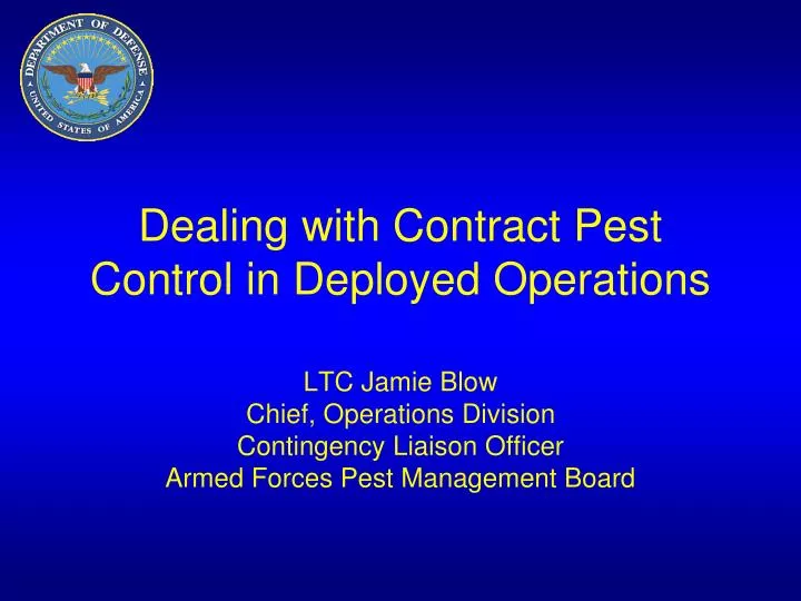 dealing with contract pest control in deployed operations