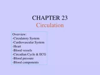 CHAPTER 23 Circulation