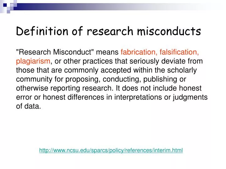 definition of research misconducts