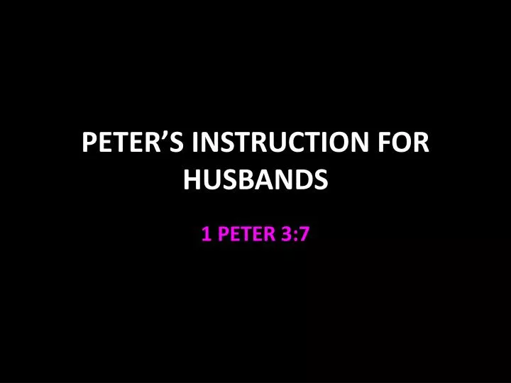 peter s instruction for husbands