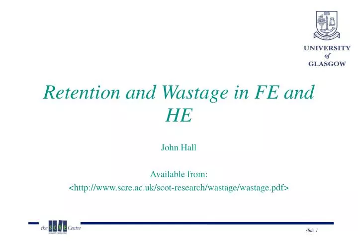 john hall available from http www scre ac uk scot research wastage wastage pdf