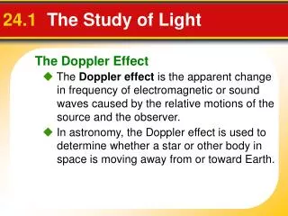 24 1 the study of light