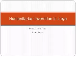 Humanitarian Inverntion in Libya