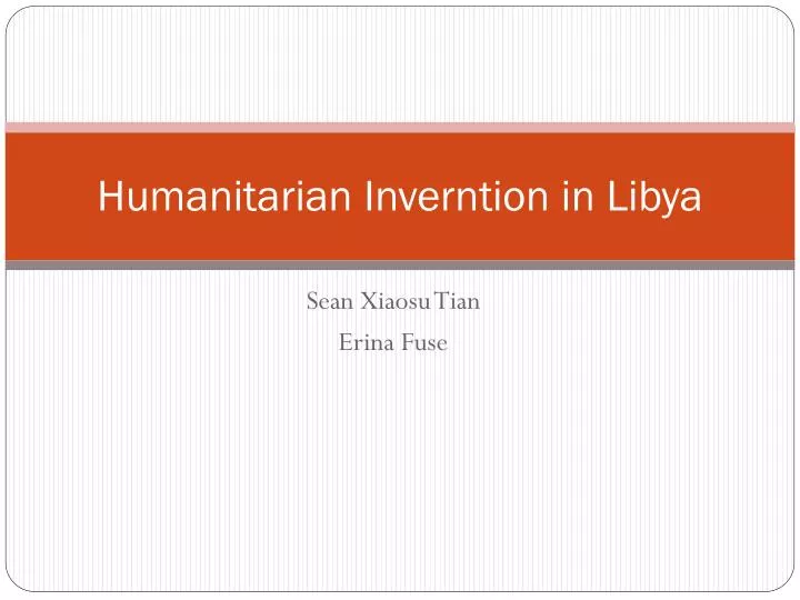 humanitarian inverntion in libya