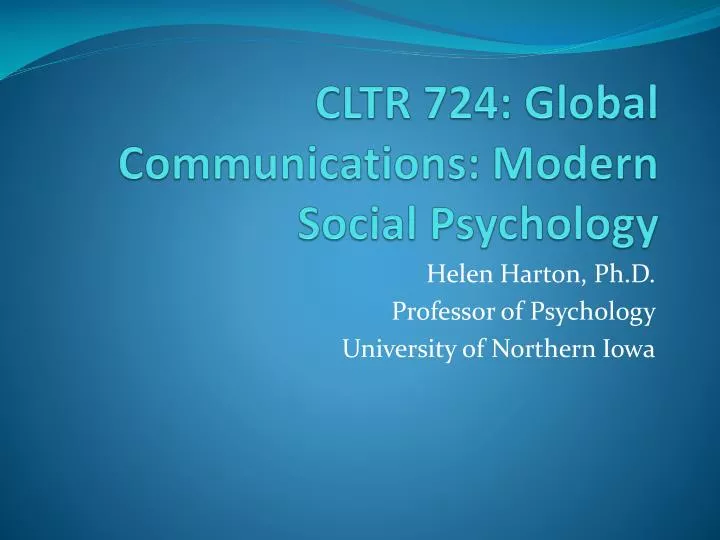 cltr 724 global communications modern social psychology